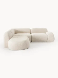 Divano angolare componibile 4 posti in bouclé con chaise longue Wolke