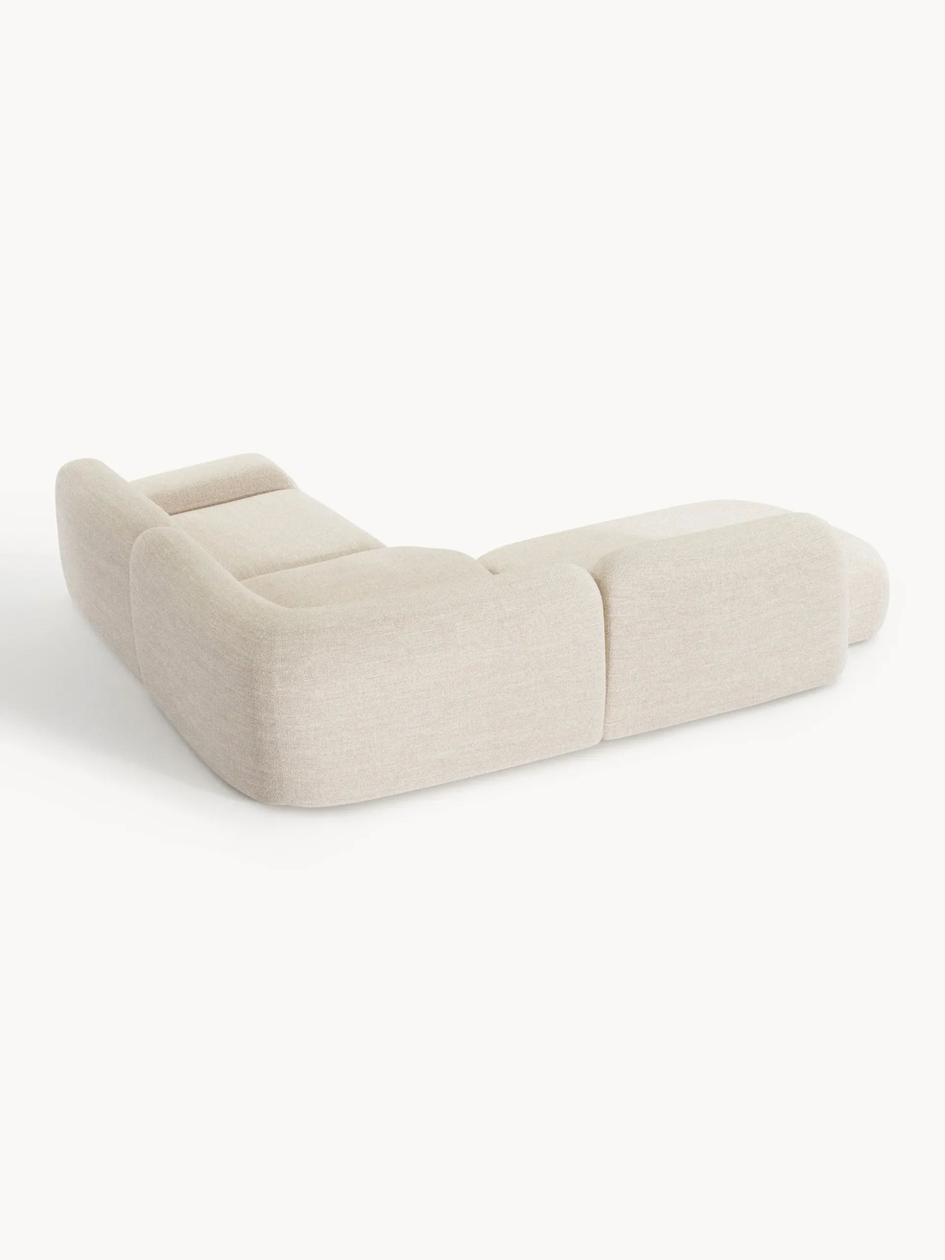 Divano angolare componibile 4 posti in bouclé con chaise longue Wolke