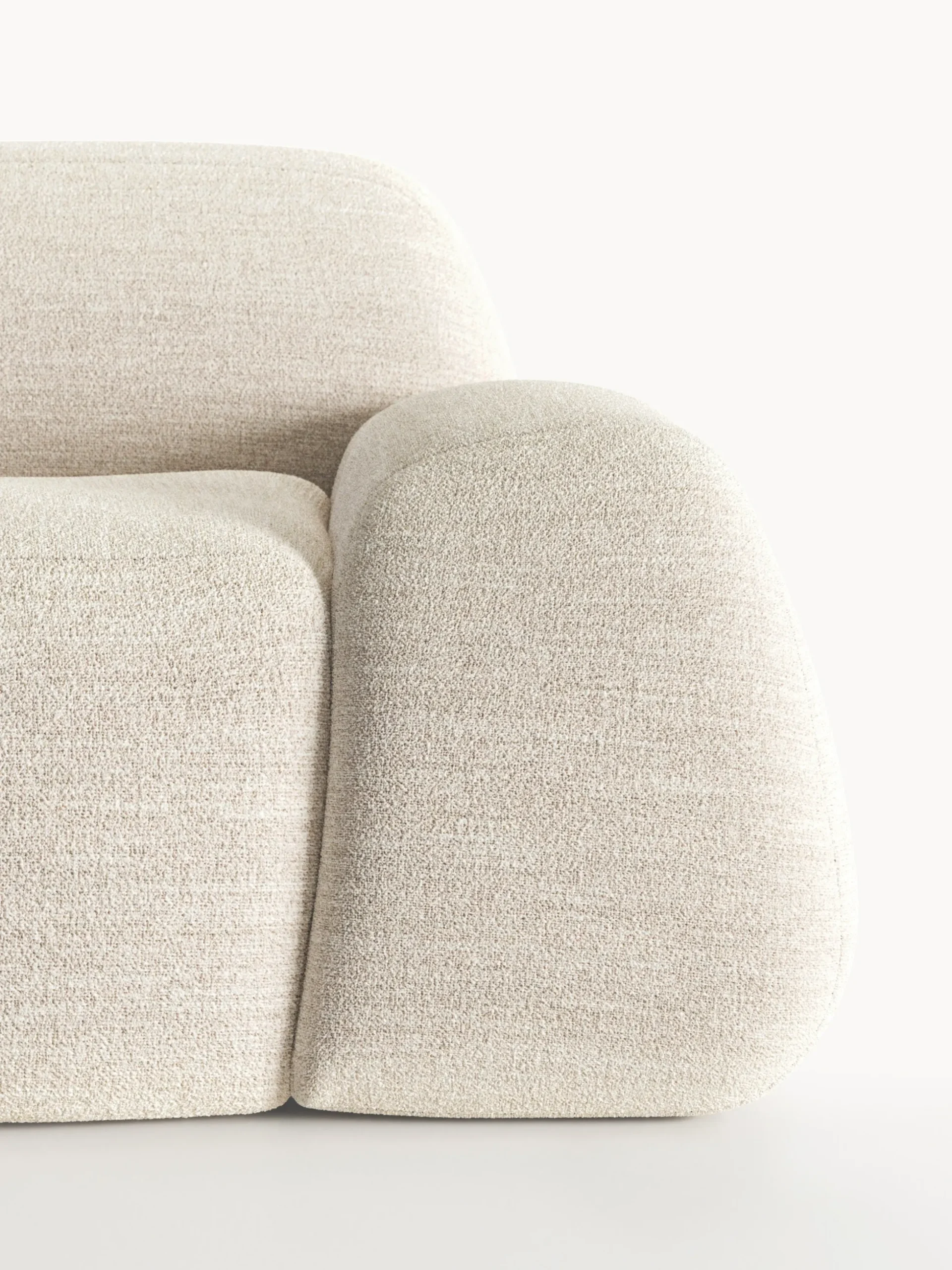 Divano angolare componibile 4 posti in bouclé con chaise longue Wolke