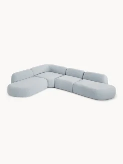 Divano angolare componibile XL in bouclé con penisola Wolke