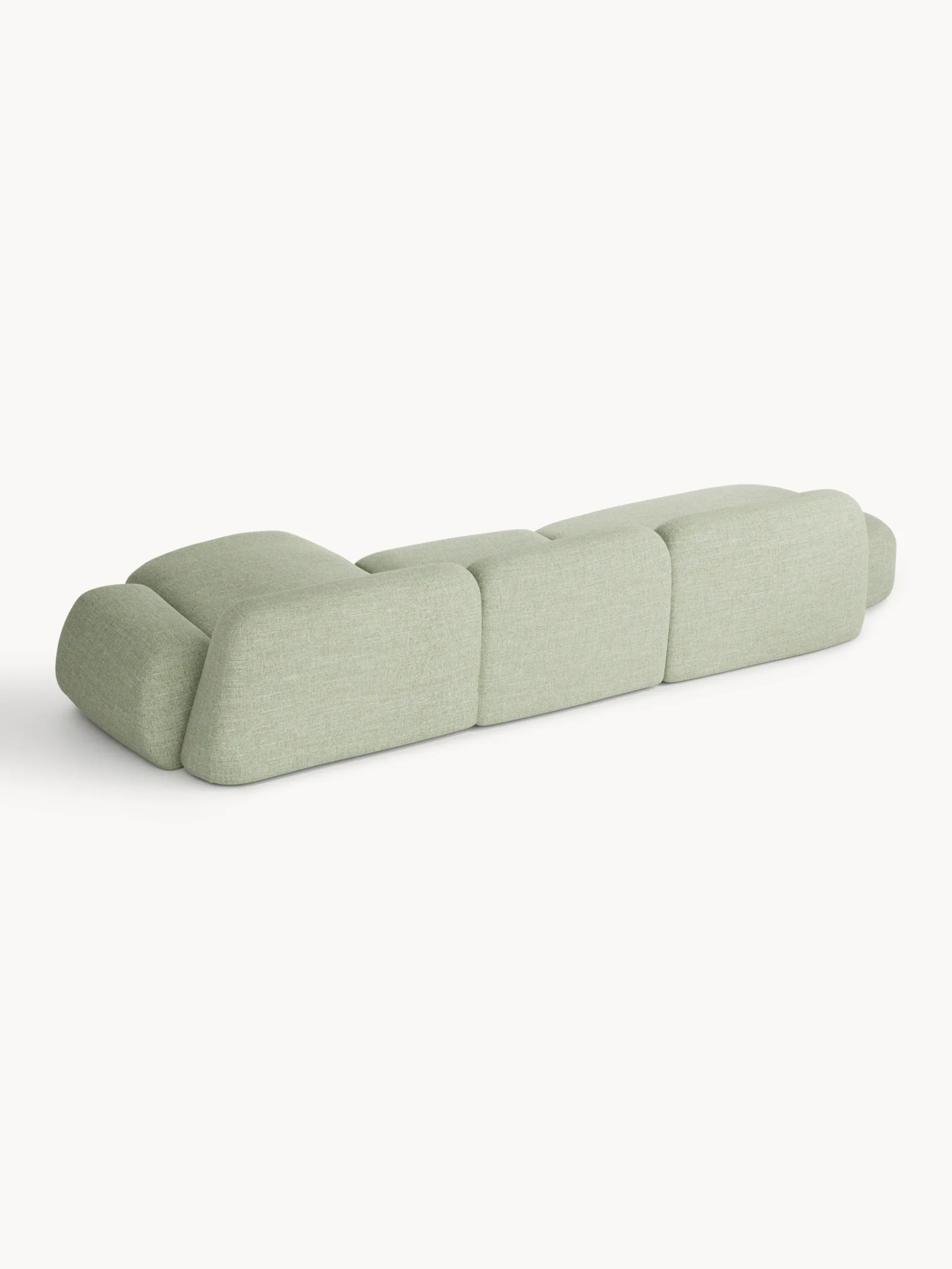 Divano angolare componibile 4 posti in bouclé con chaise longue Wolke