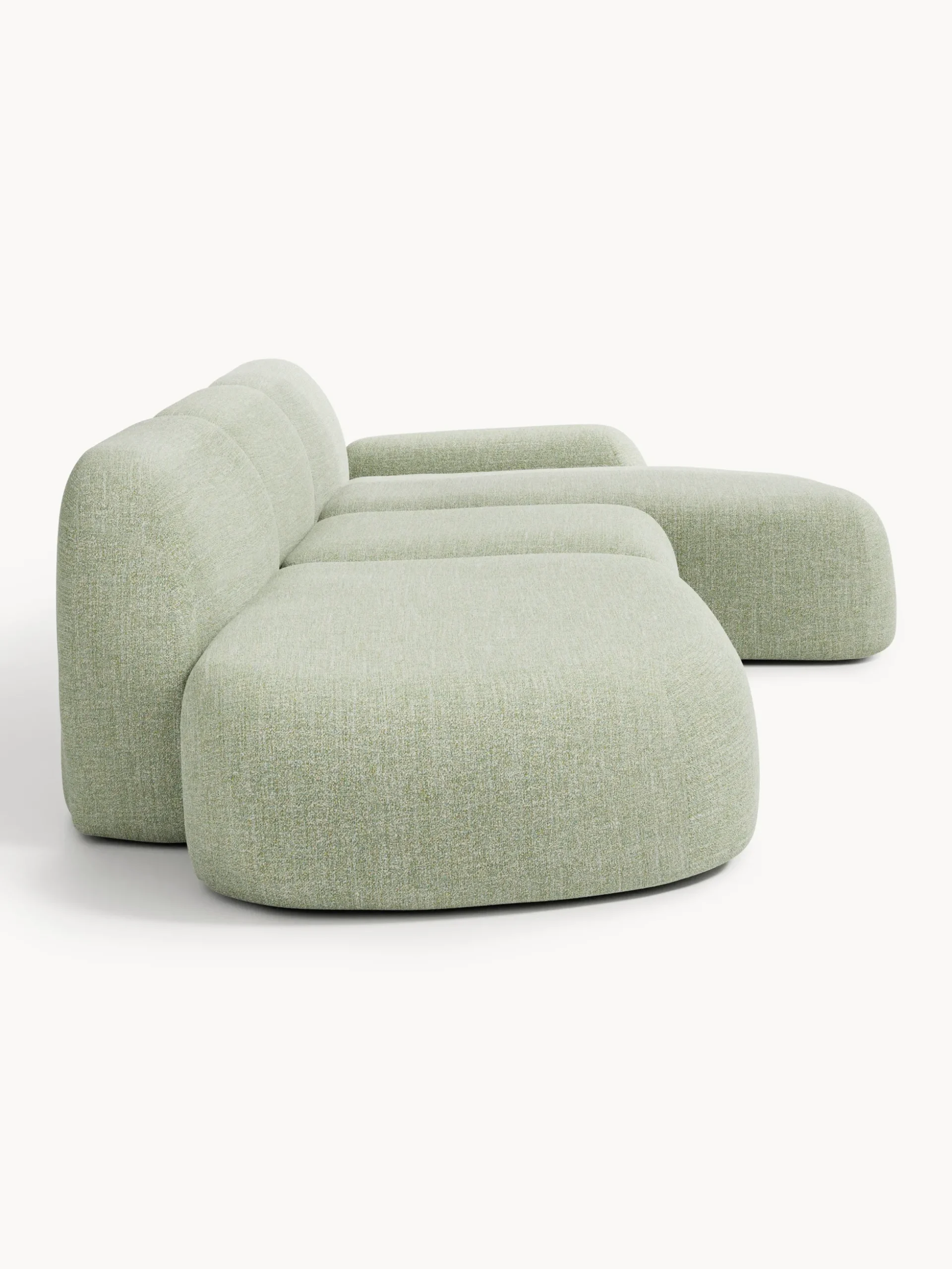 Divano angolare componibile 4 posti in bouclé con chaise longue Wolke