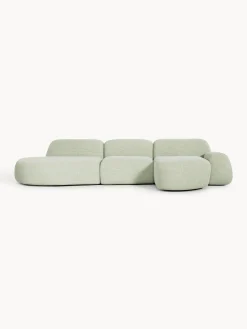 Divano angolare componibile 4 posti in bouclé con chaise longue Wolke
