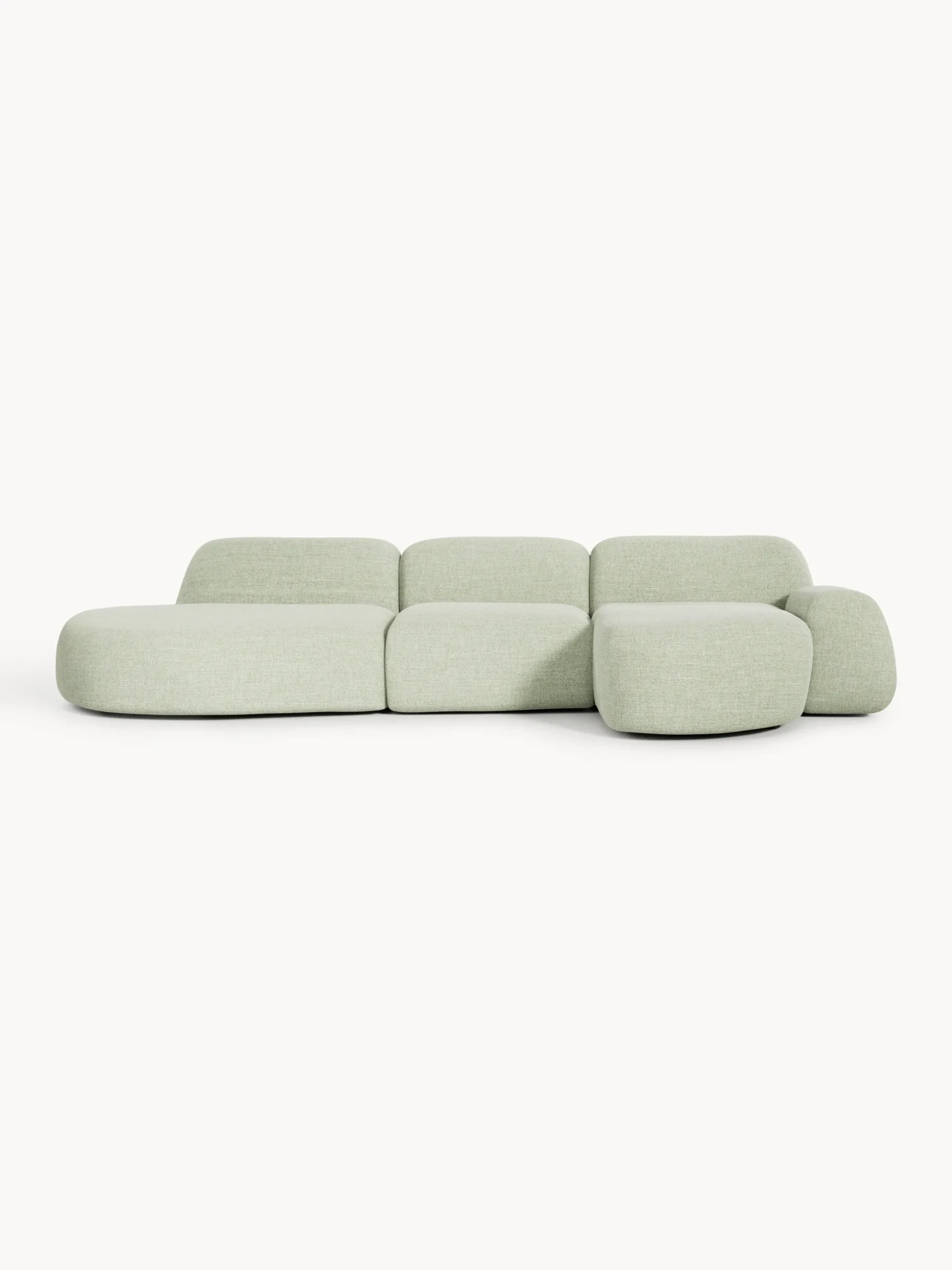 Divano angolare componibile 4 posti in bouclé con chaise longue Wolke