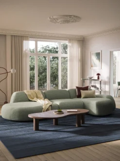 Divano angolare componibile 4 posti in bouclé con chaise longue Wolke