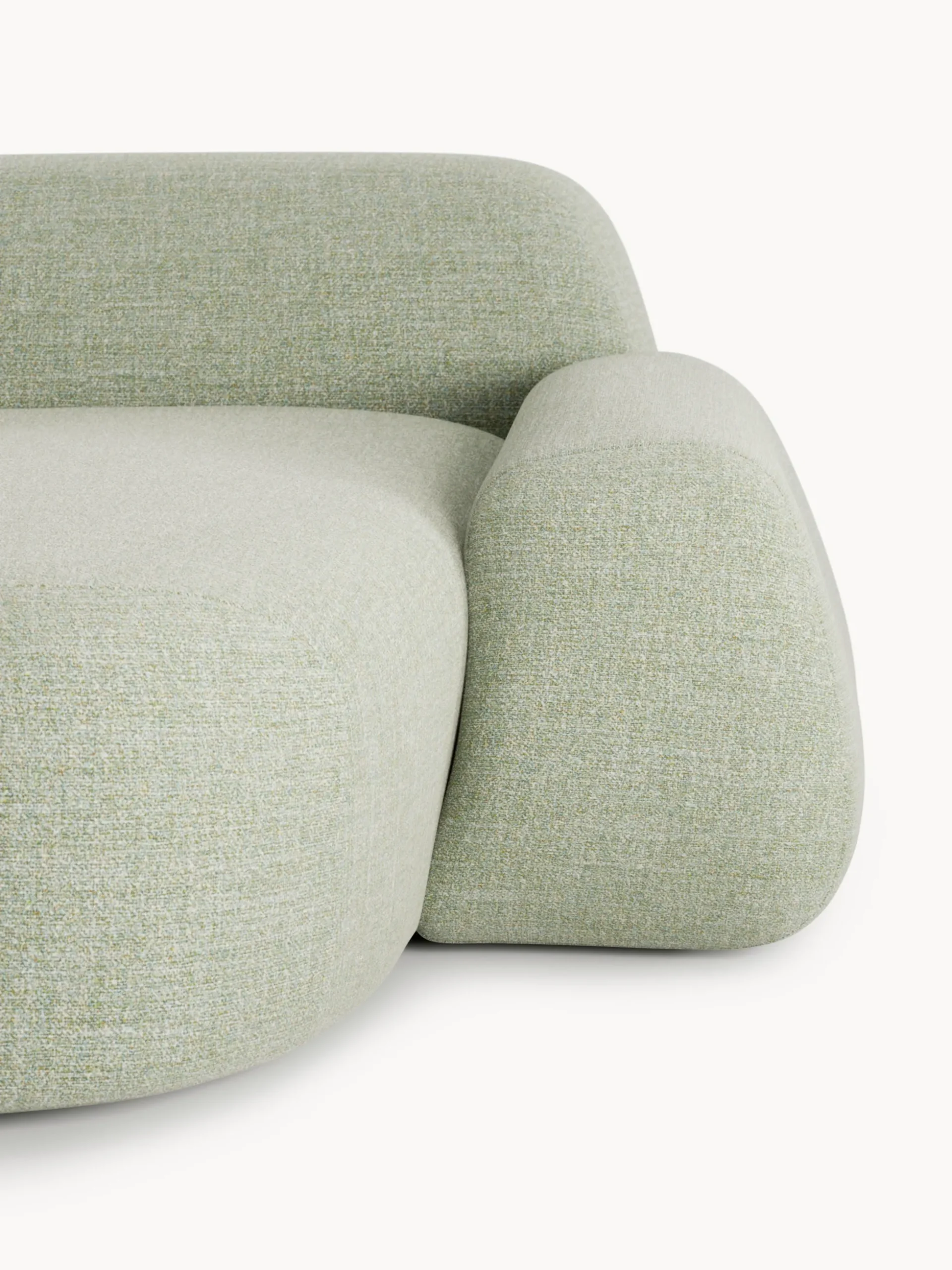 Divano angolare componibile 4 posti in bouclé con chaise longue Wolke