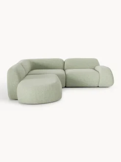 Divano angolare componibile 4 posti in bouclé con chaise longue Wolke