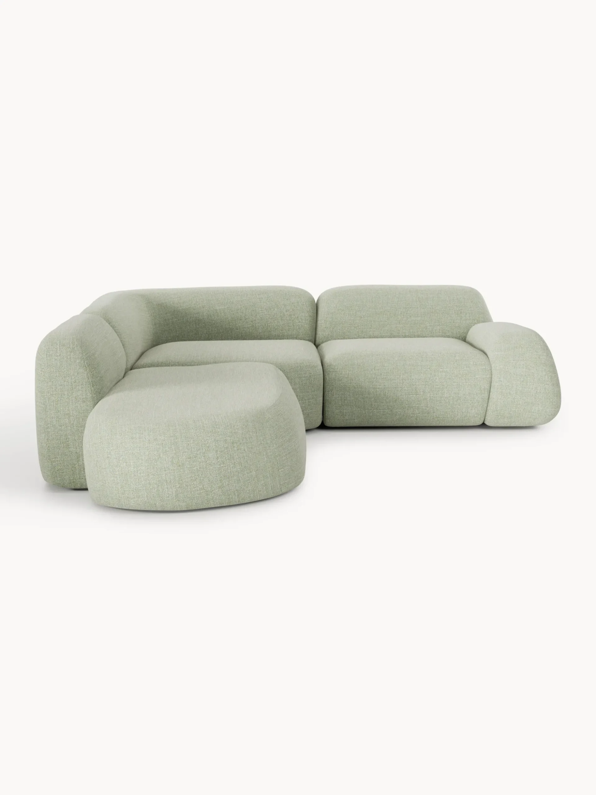 Divano angolare componibile 4 posti in bouclé con chaise longue Wolke