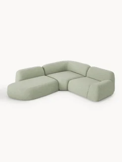 Divano angolare componibile 4 posti in bouclé con chaise longue Wolke