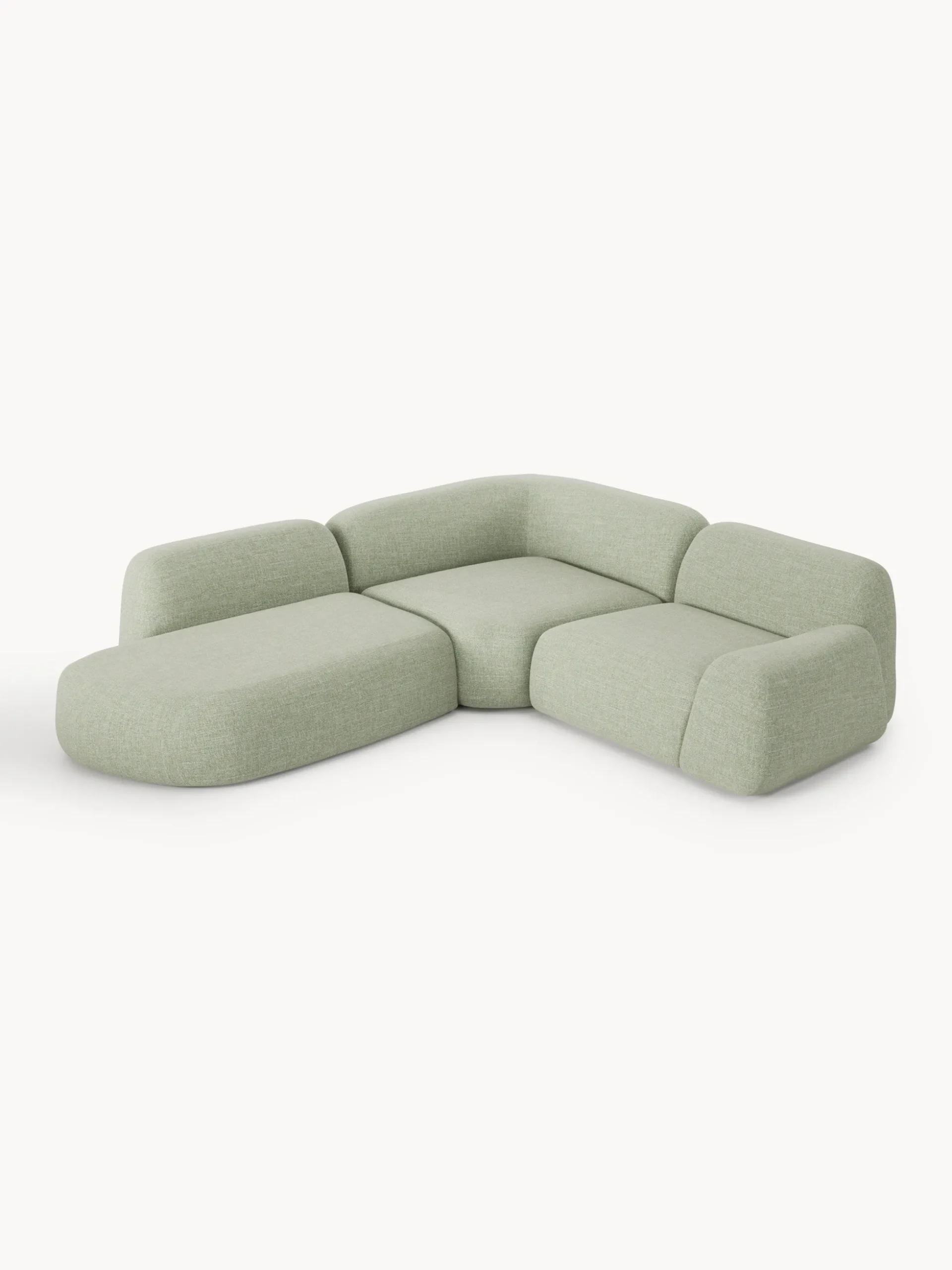 Divano angolare componibile 4 posti in bouclé con chaise longue Wolke
