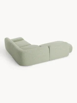 Divano angolare componibile 4 posti in bouclé con chaise longue Wolke