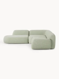 Divano angolare componibile 4 posti in bouclé con chaise longue Wolke
