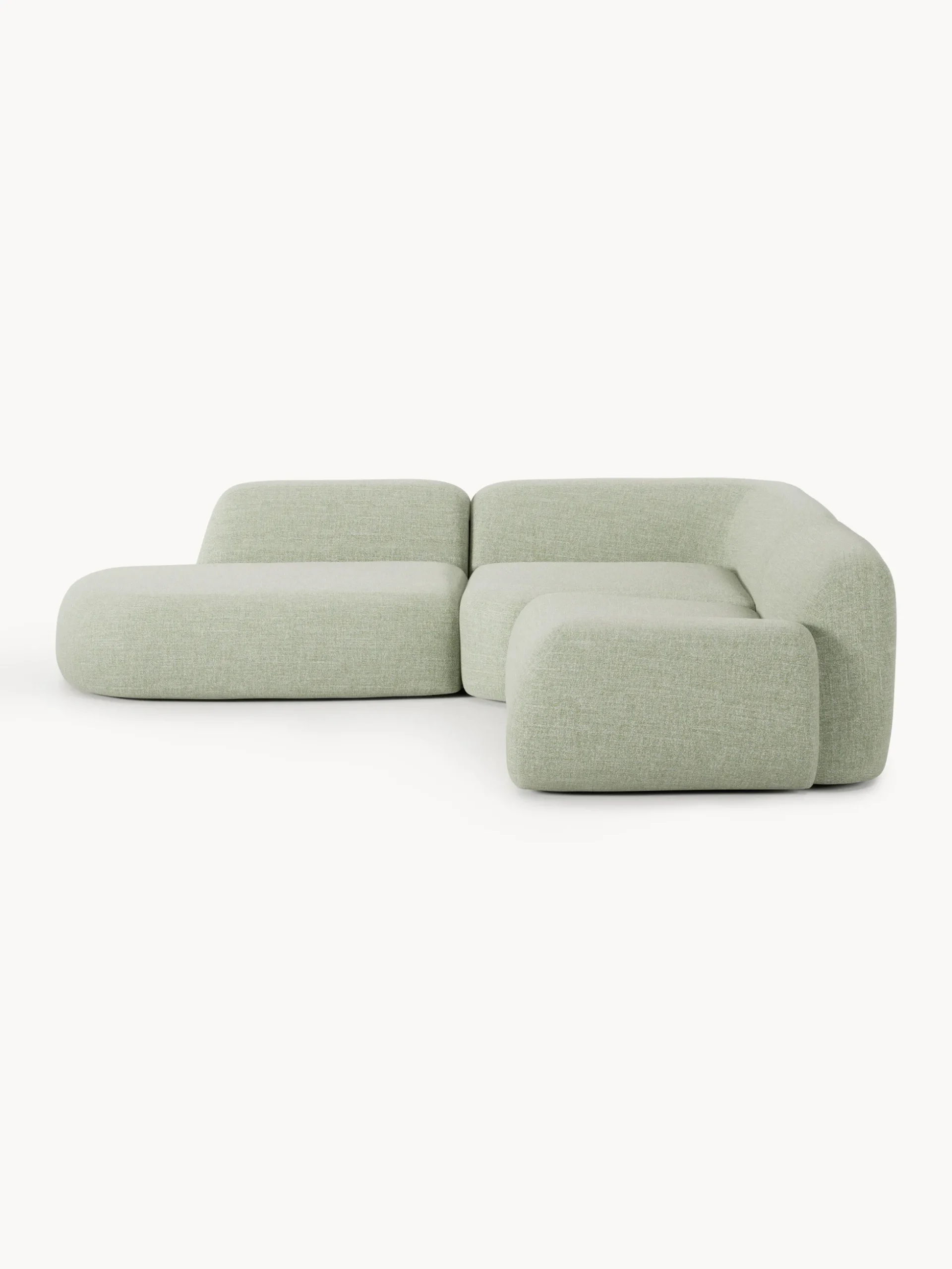Divano angolare componibile 4 posti in bouclé con chaise longue Wolke