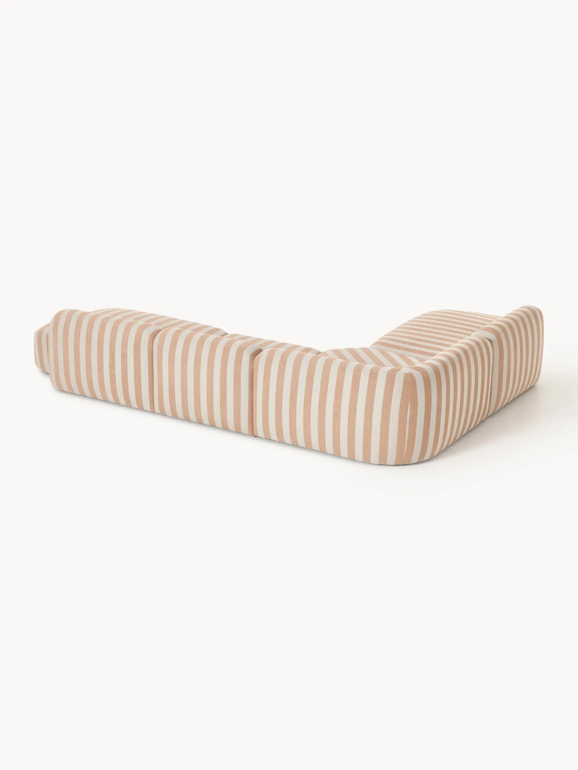 Divano angolare componibile XL a righe con chaise longue Wolke