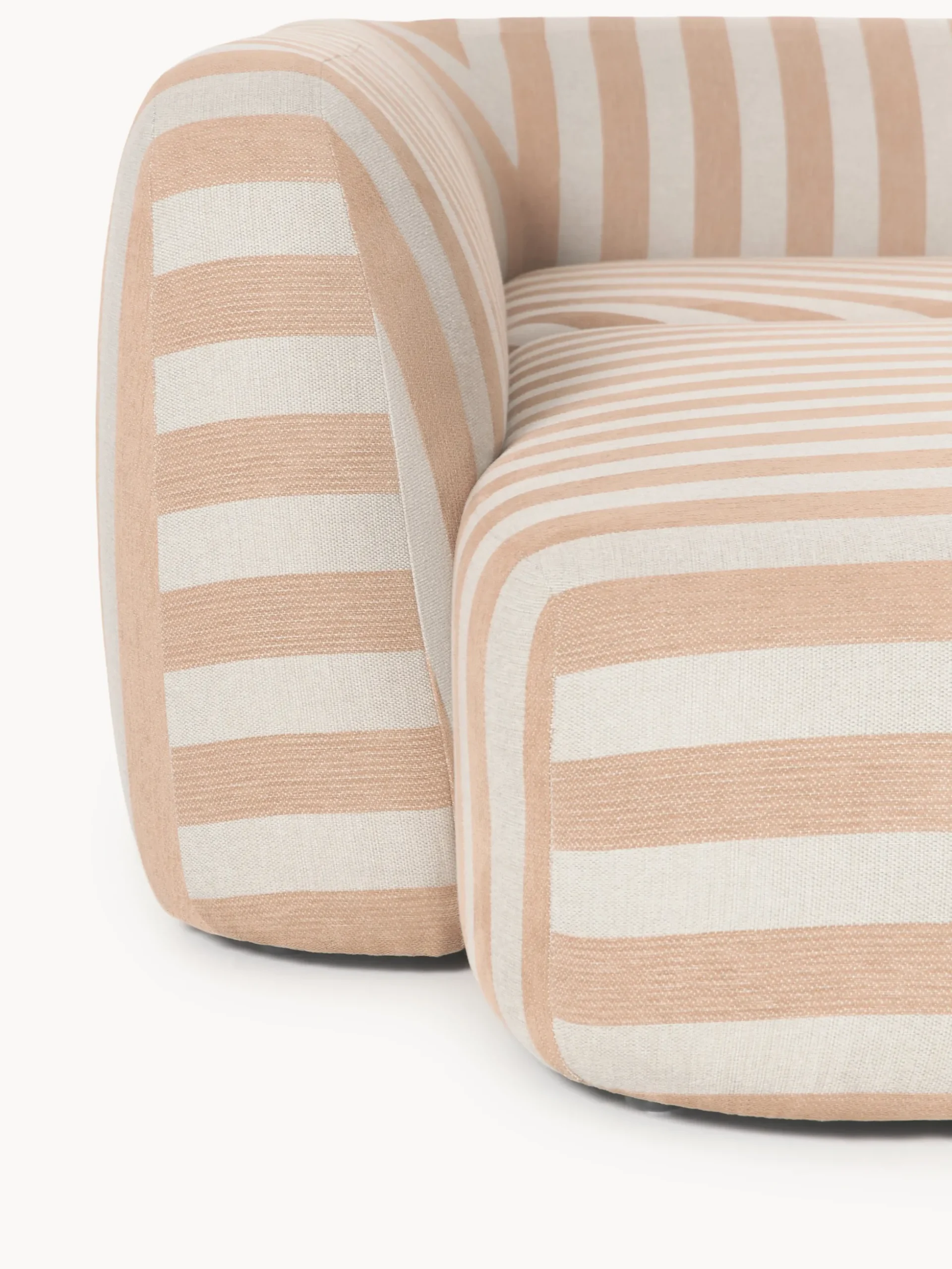 Divano angolare componibile XL a righe con chaise longue Wolke