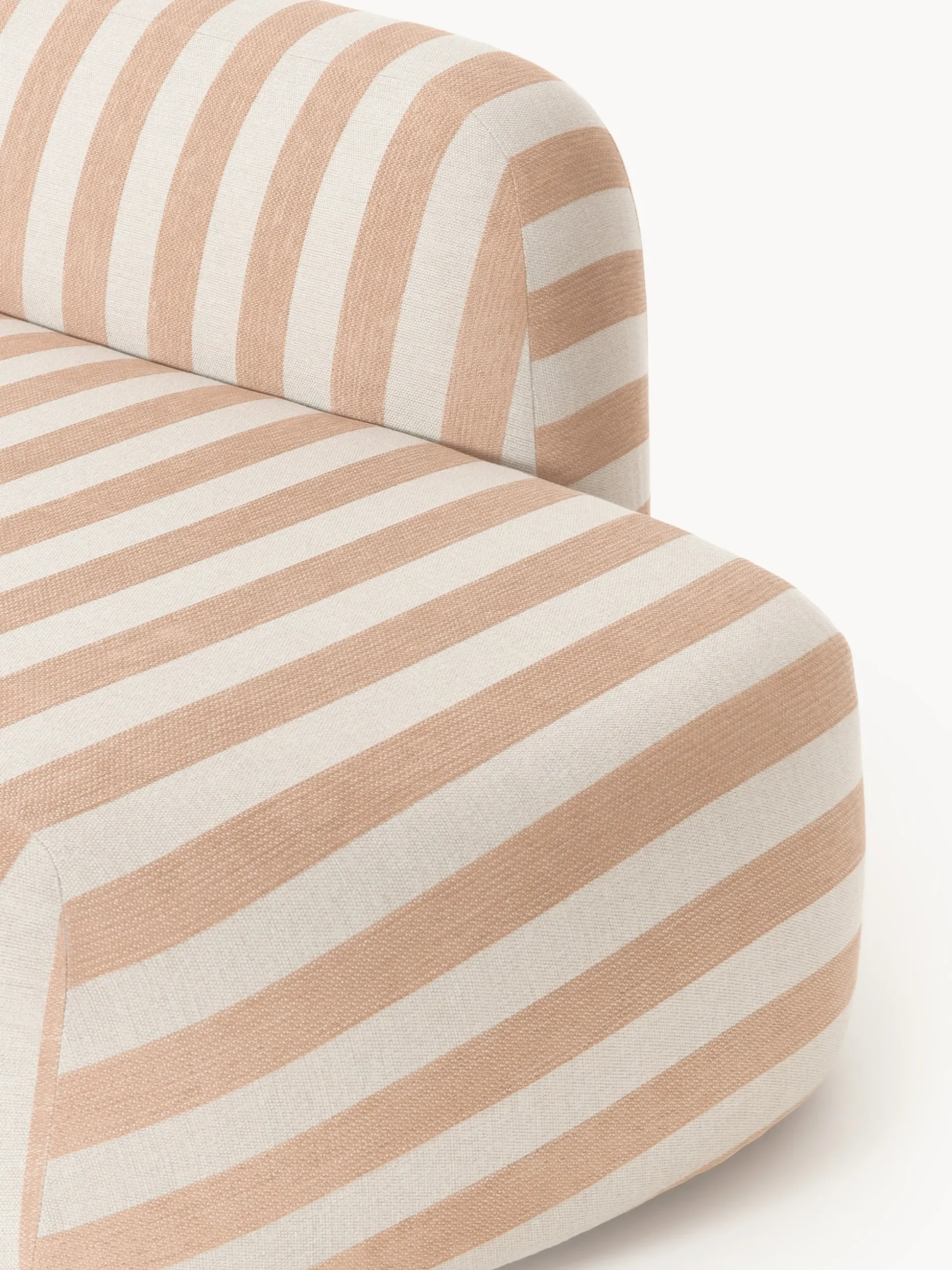 Divano angolare componibile XL a righe con chaise longue Wolke
