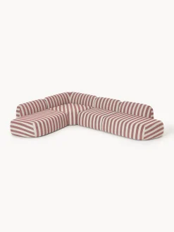 Divano angolare componibile XL a righe con chaise longue Wolke
