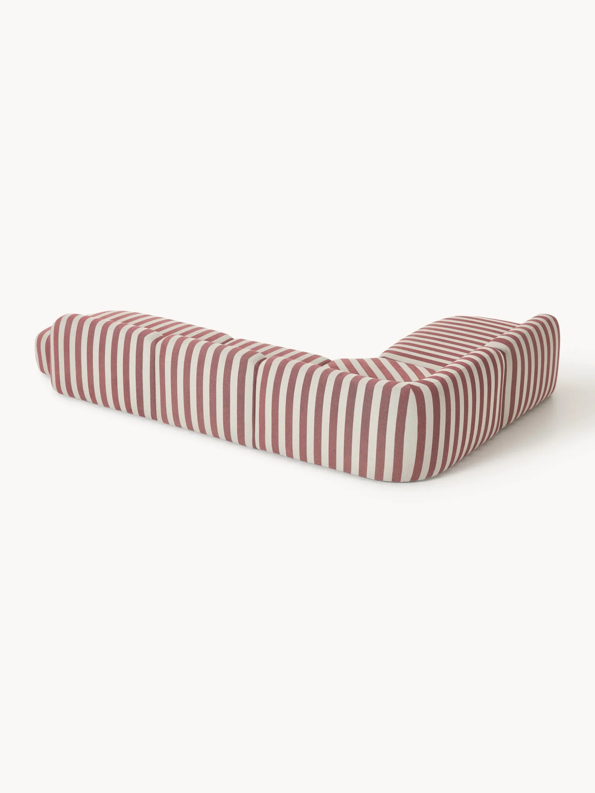 Divano angolare componibile XL a righe con chaise longue Wolke