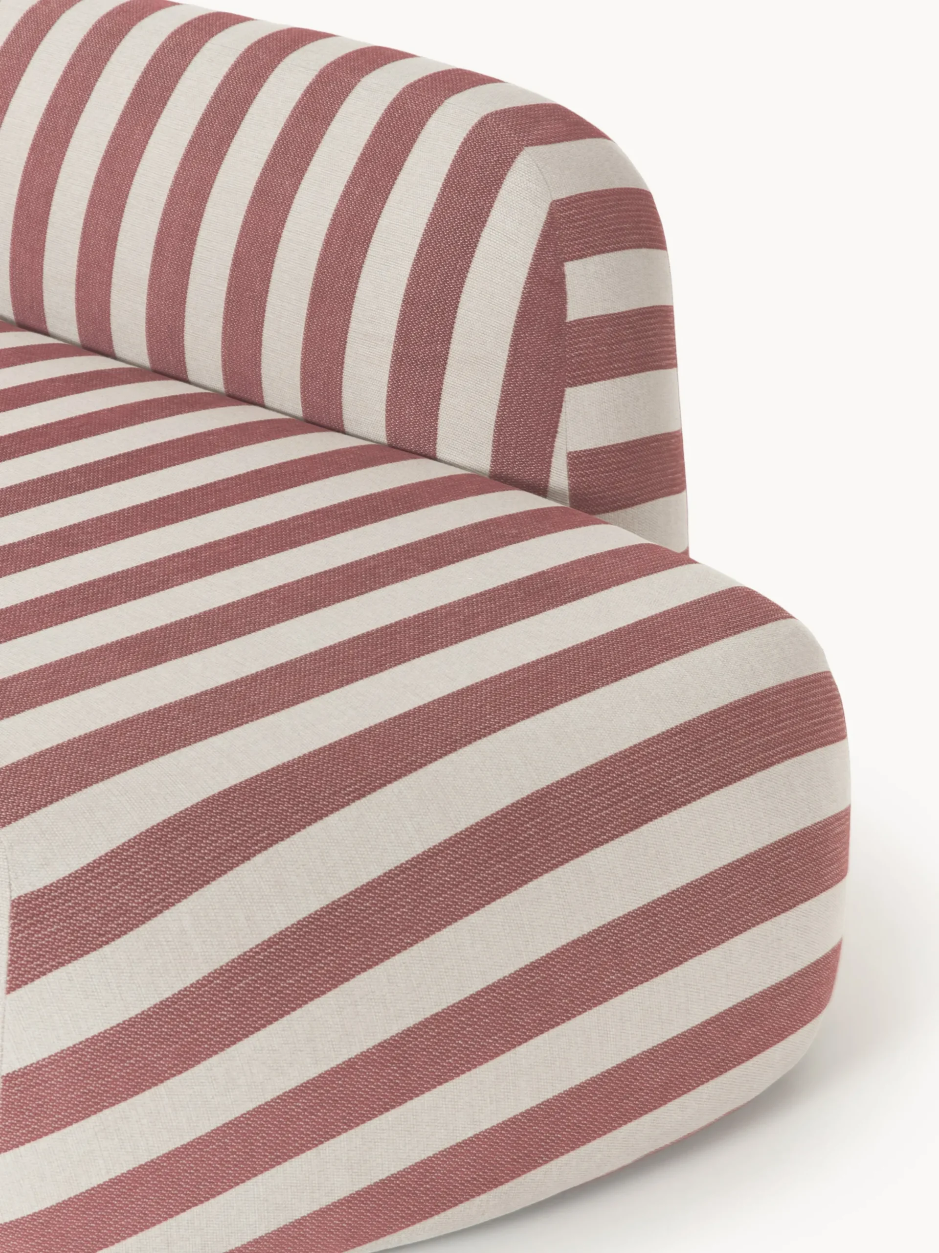 Divano angolare componibile XL a righe con chaise longue Wolke