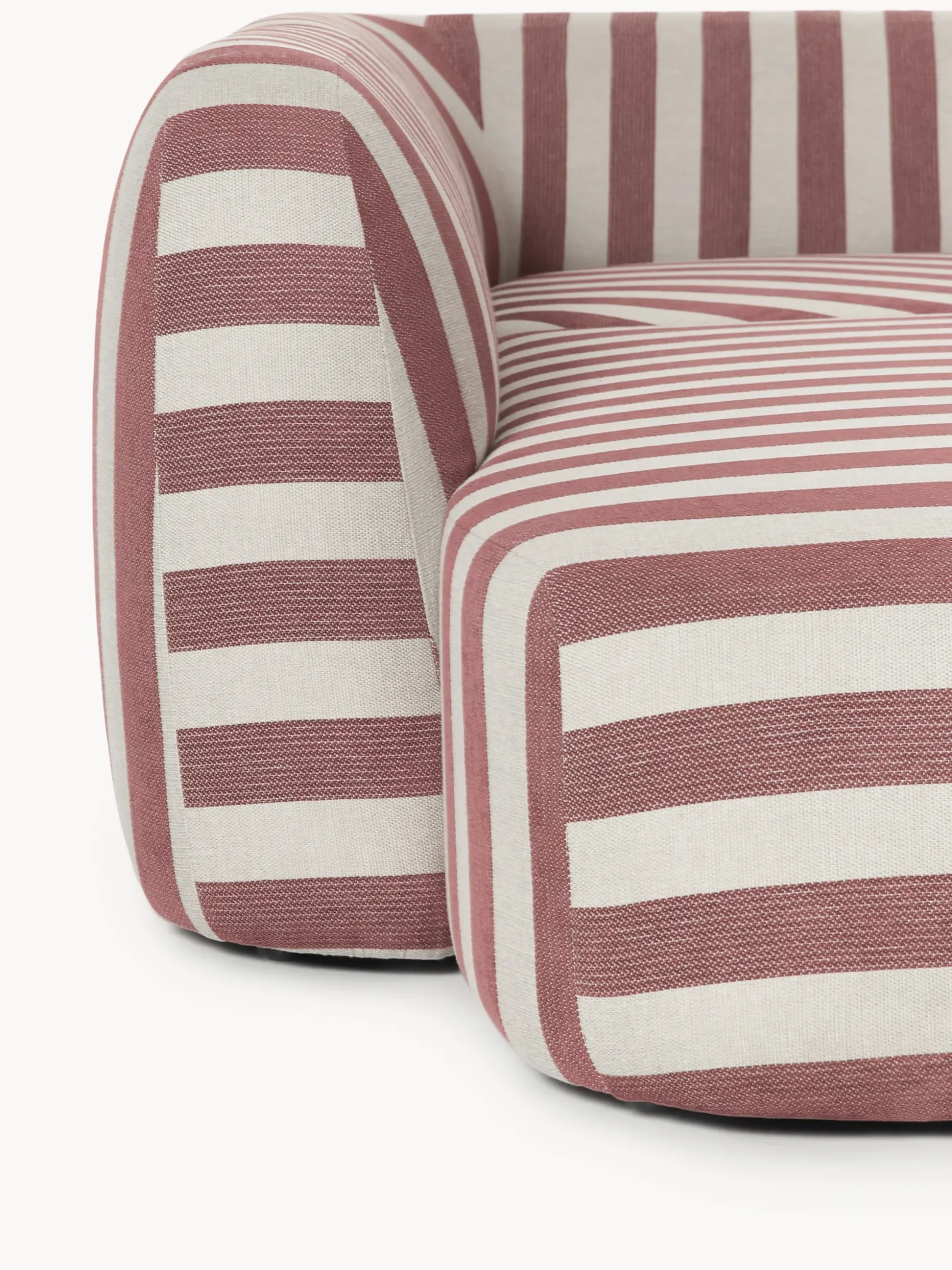 Divano angolare componibile XL a righe con chaise longue Wolke