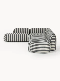 Divano angolare componibile XL a righe con chaise longue Wolke
