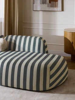 Divano angolare componibile XL a righe con chaise longue Wolke