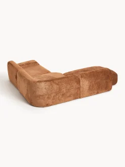 Divano angolare componibile 4 posti con chaise longue in teddy bouclé Wolke
