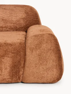 Divano angolare componibile 4 posti con chaise longue in teddy bouclé Wolke