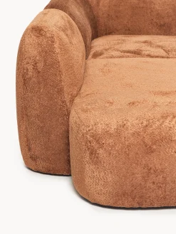 Divano angolare componibile 4 posti con chaise longue in teddy bouclé Wolke