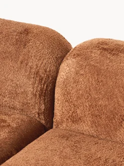 Divano angolare componibile 4 posti con chaise longue in teddy bouclé Wolke
