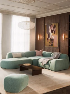 Divano angolare componibile 4 posti con chaise longue Wolke