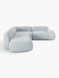 Divano angolare componibile XL in bouclé con chaise longue Wolke