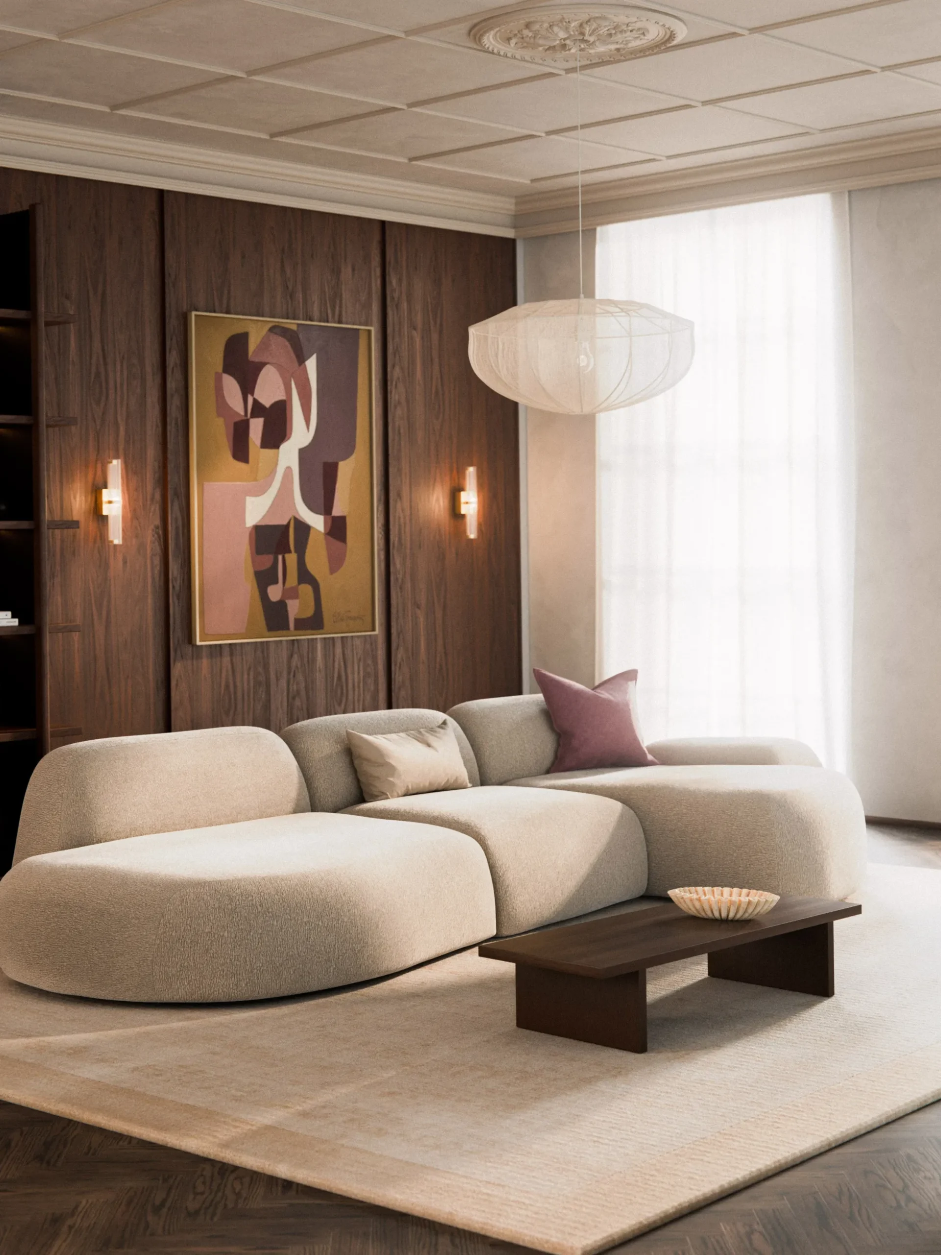 Divano angolare componibile 4 posti con chaise longue Wolke