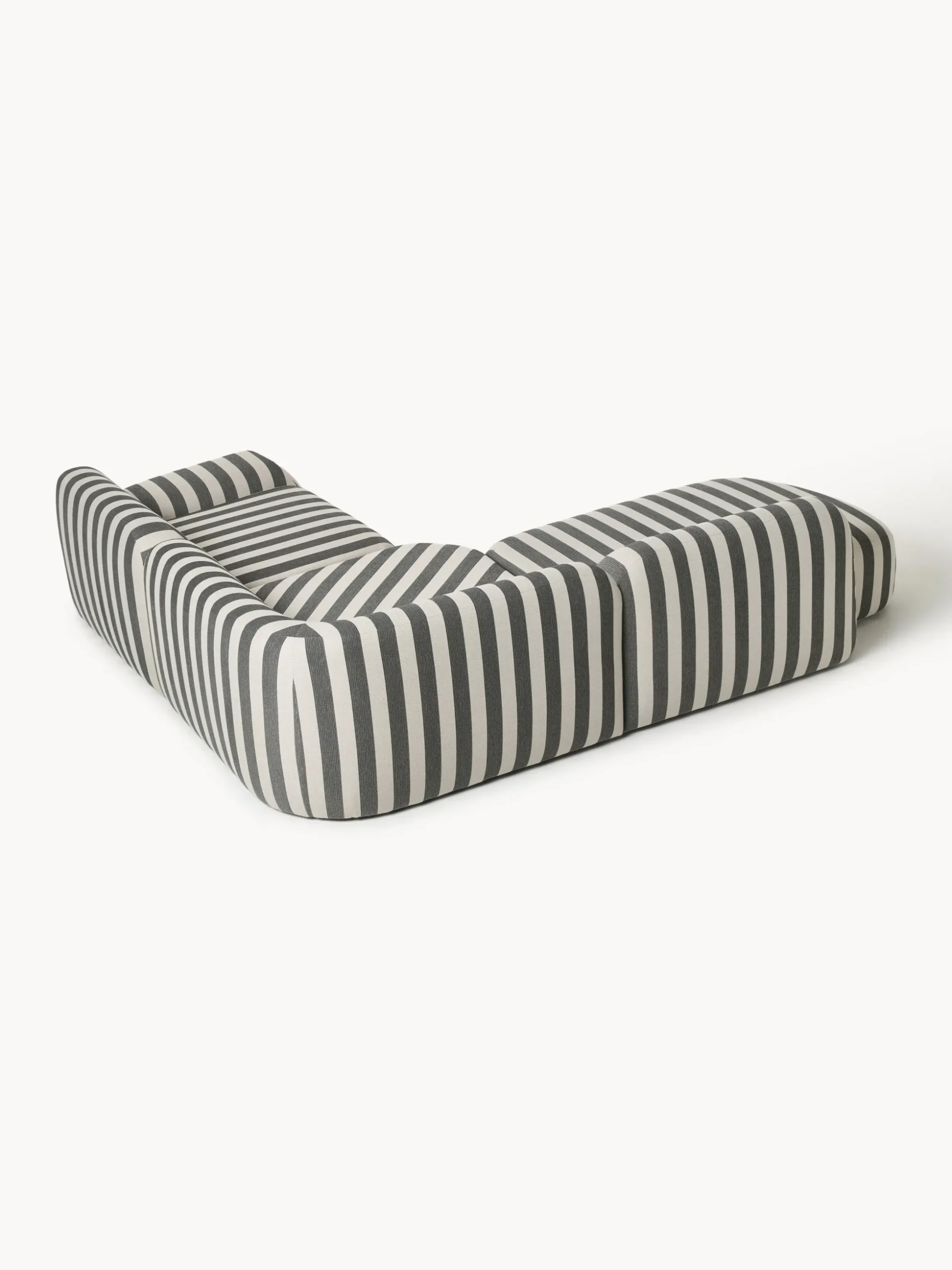 Divano angolare componibile 4 posti a righe con chaise longue Wolke