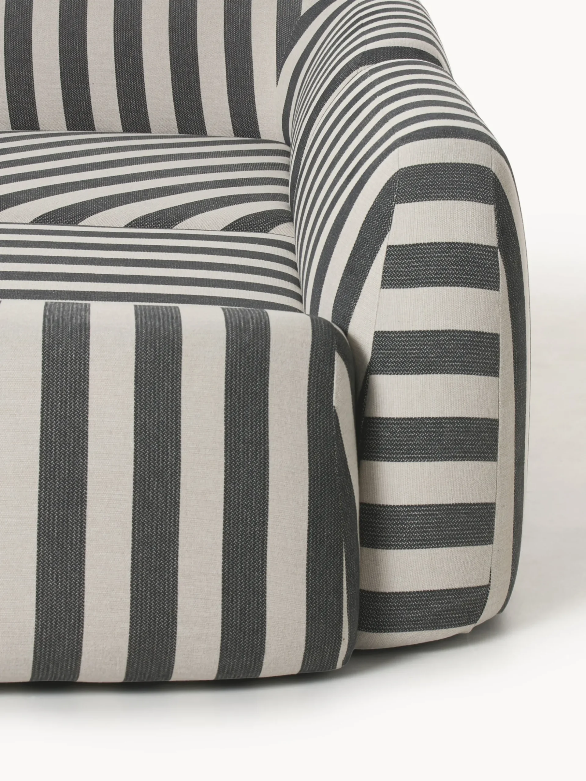 Divano angolare componibile 4 posti a righe con chaise longue Wolke