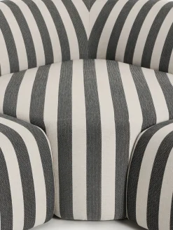 Divano angolare componibile 4 posti a righe con chaise longue Wolke