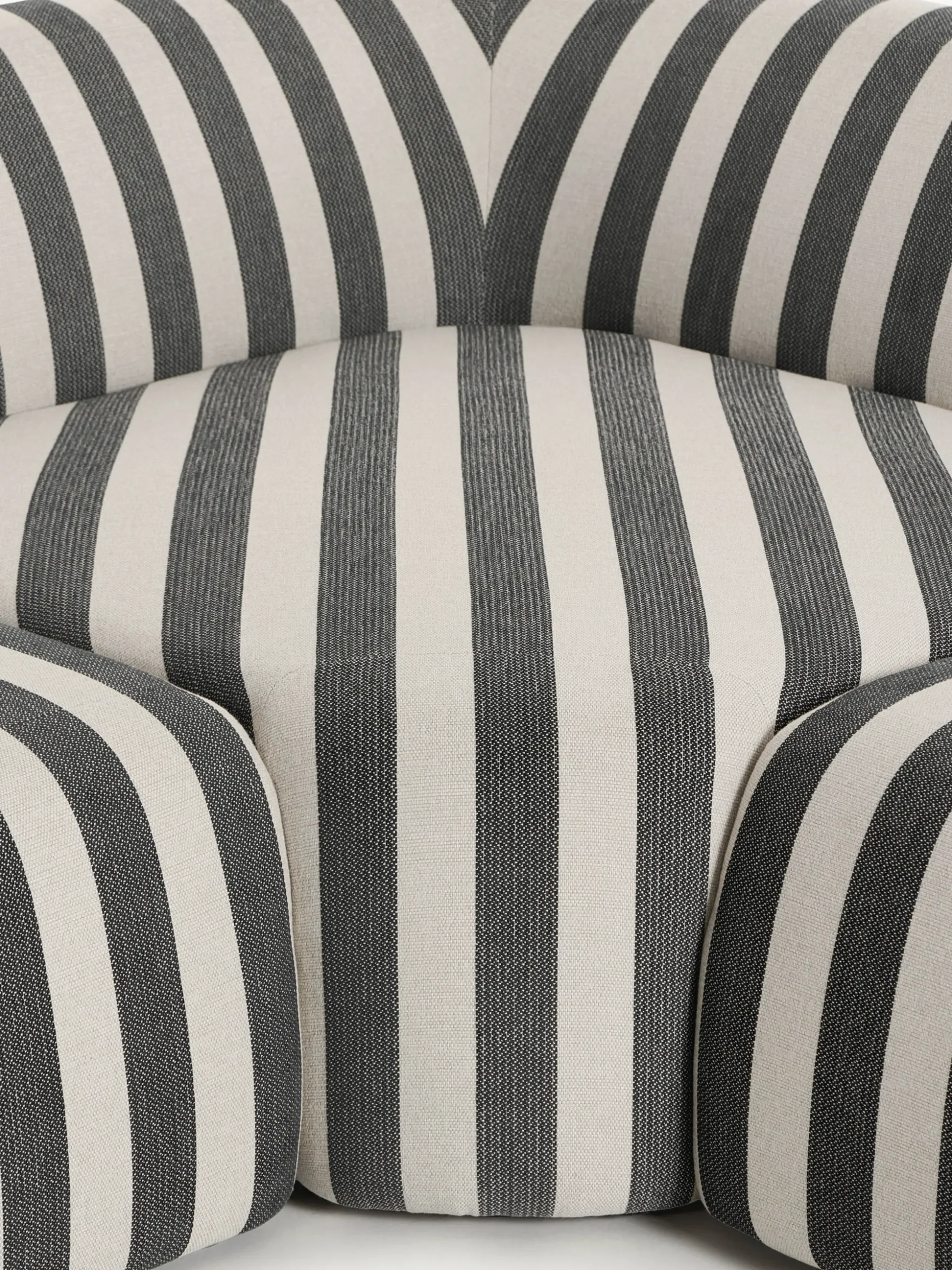 Divano angolare componibile 4 posti a righe con chaise longue Wolke