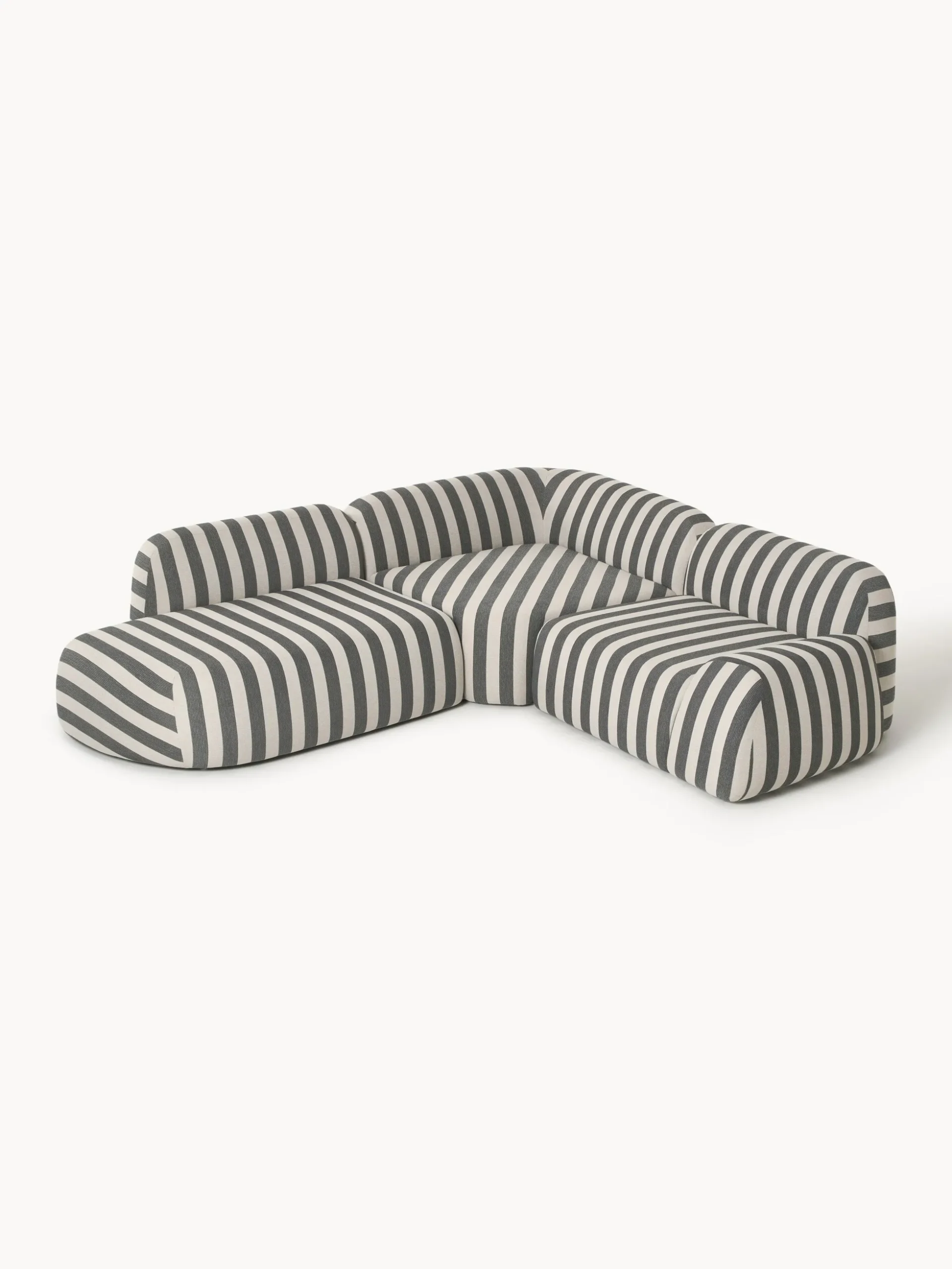 Divano angolare componibile 4 posti a righe con chaise longue Wolke