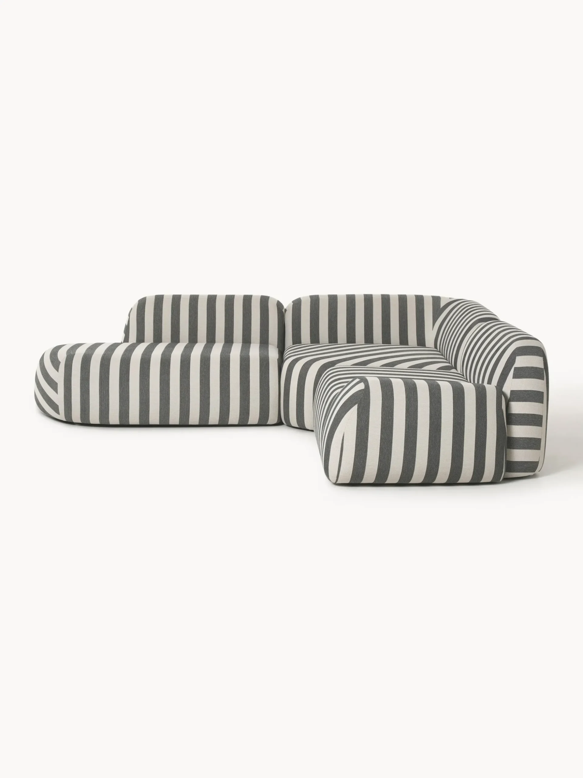 Divano angolare componibile 4 posti a righe con chaise longue Wolke