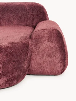 Divano angolare componibile 4 posti con chaise longue in teddy bouclé Wolke