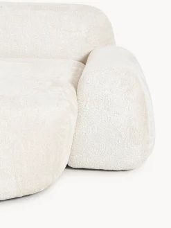 Divano angolare componibile 4 posti con chaise longue in teddy bouclé Wolke