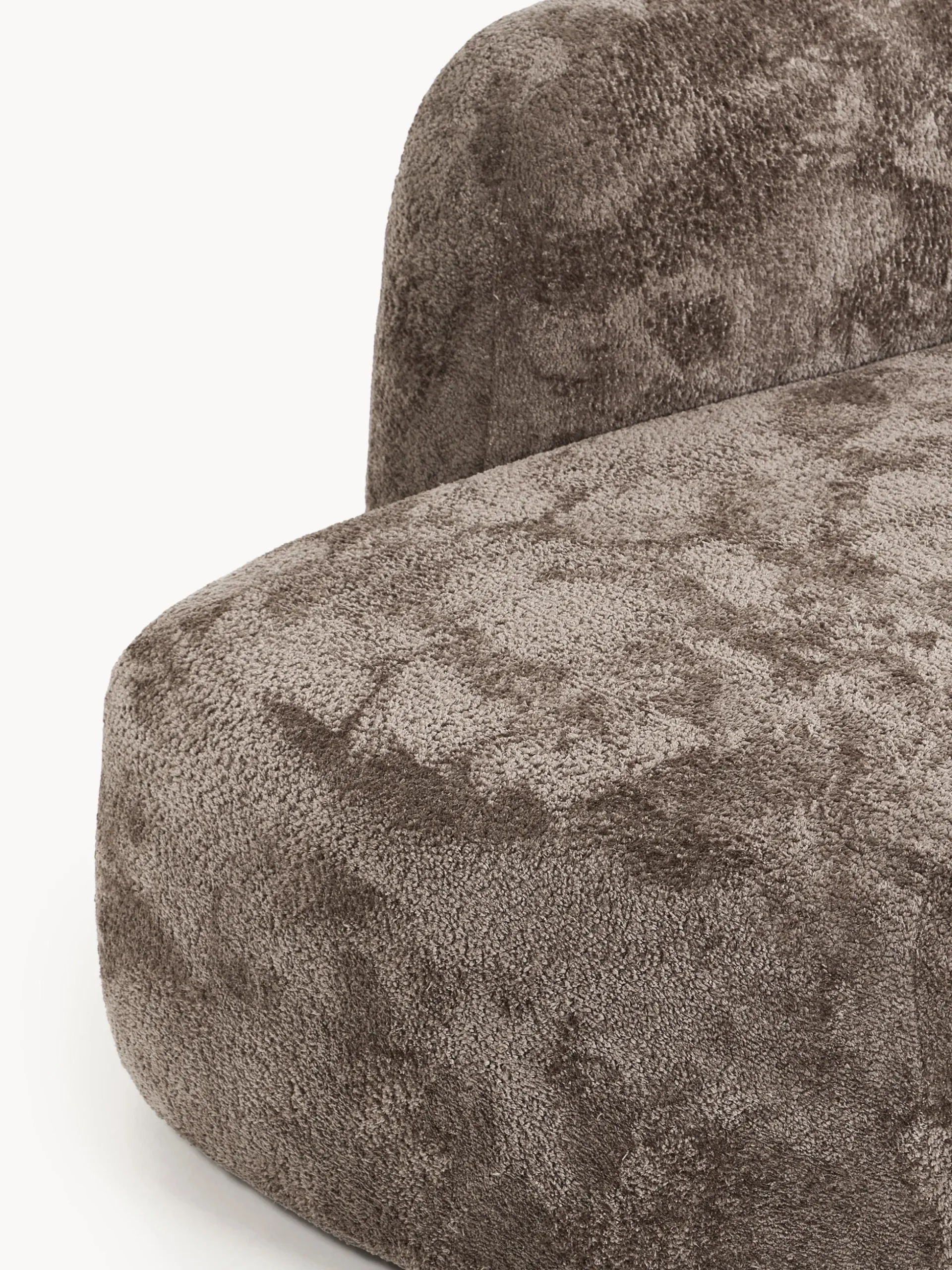 Divano angolare componibile 4 posti in teddy bouclé con chaise longue Wolke