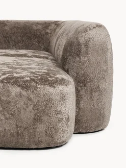 Divano angolare componibile 4 posti in teddy bouclé con chaise longue Wolke