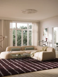 Divano angolare componibile 4 posti in bouclé con chaise longue Wolke