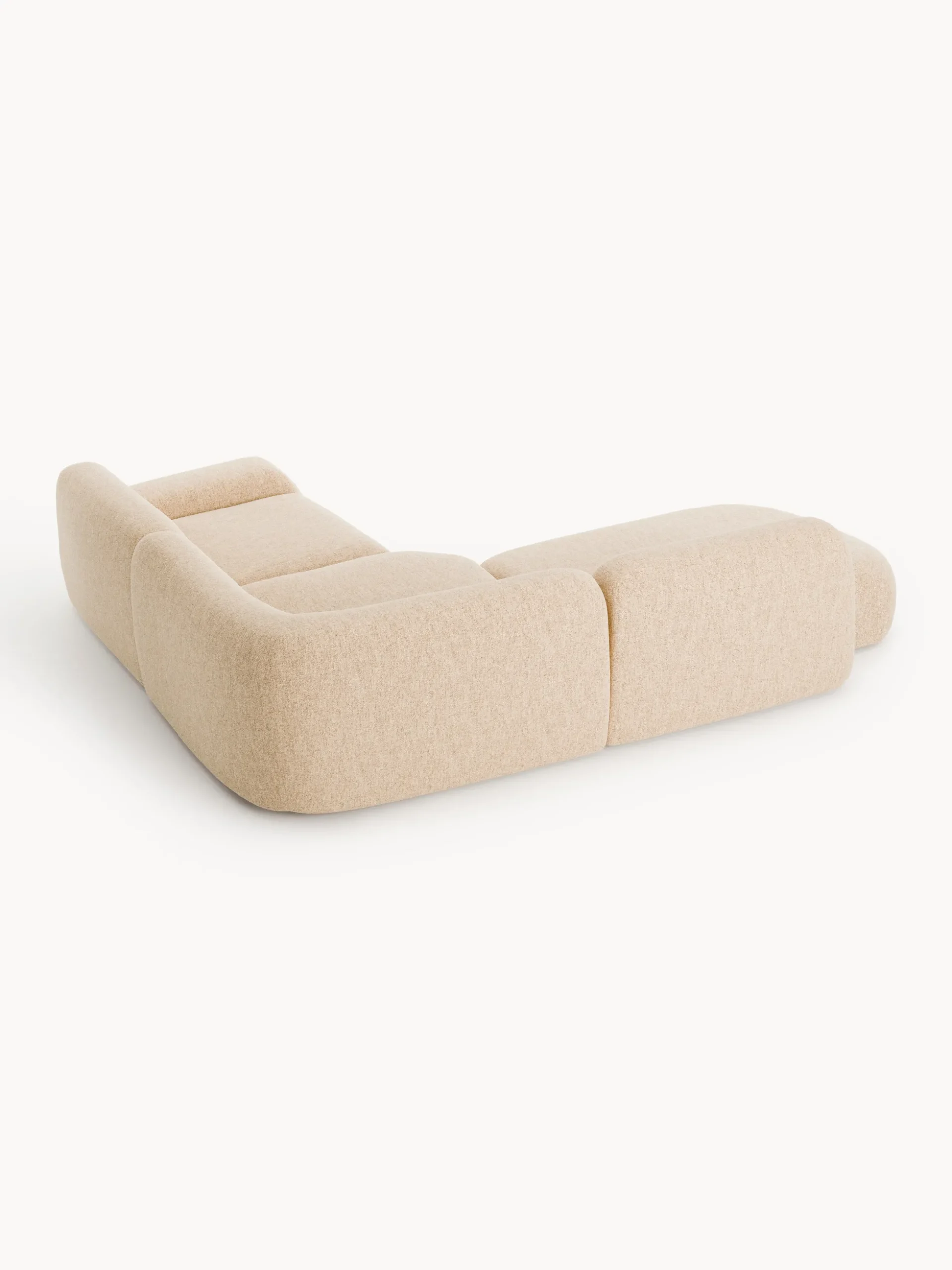 Divano angolare componibile 4 posti in bouclé con chaise longue Wolke