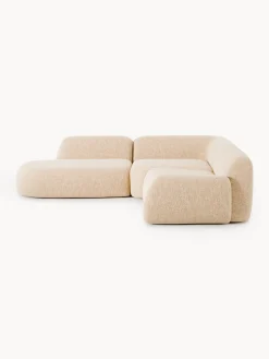 Divano angolare componibile 4 posti in bouclé con chaise longue Wolke