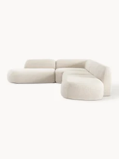 Divano angolare componibile XL in bouclé con penisola Wolke