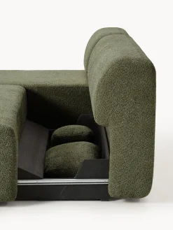 Divano angolare letto in teddy-bouclé con contenitore Pao