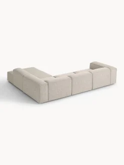Divano angolare XL componibile 4 posti in misto lino Lennon