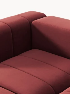 Divano componibile 4 posti in velluto con poggiapiedi (sinistra/destra) Lena
